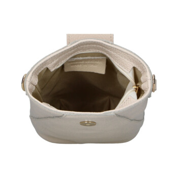 Dámska kožená crossbody kabelka krémová - Delami Vera Pelle Lala