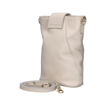 Dámska kožená crossbody kabelka krémová - Delami Vera Pelle Lala