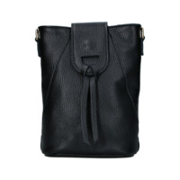 Dámska kožená crossbody kabelka čierna - Delami Vera Pelle Lala