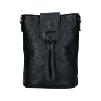 Dámska kožená crossbody kabelka čierna - Delami Vera Pelle Lala
