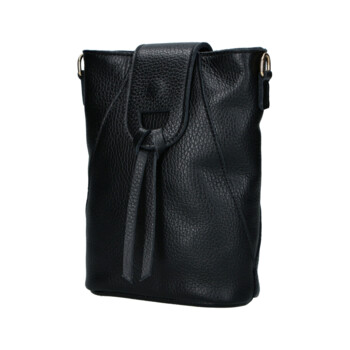 Dámska kožená crossbody kabelka čierna - Delami Vera Pelle Lala