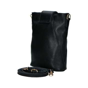 Dámska kožená crossbody kabelka čierna - Delami Vera Pelle Lala