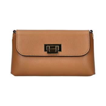 Dámska kožená crossbody kabelka hnedá - Delami Vera Pelle Eryka