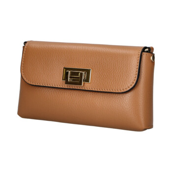 Dámska kožená crossbody kabelka hnedá - Delami Vera Pelle Eryka