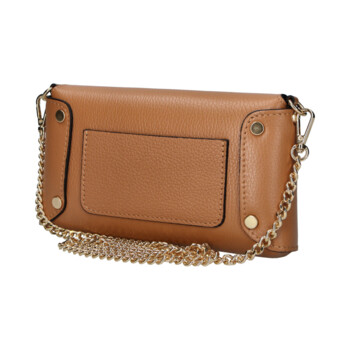 Dámska kožená crossbody kabelka hnedá - Delami Vera Pelle Eryka