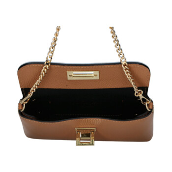 Dámska kožená crossbody kabelka hnedá - Delami Vera Pelle Eryka