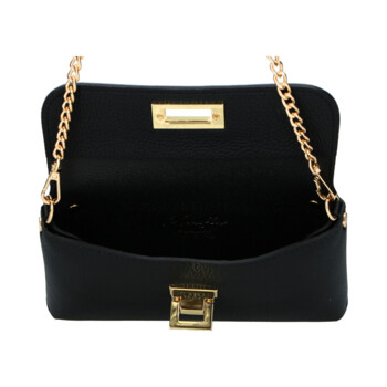 Dámska kožená crossbody kabelka čierna - Delami Vera Pelle Eryka