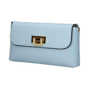 Dámska kožená crossbody kabelka svetlo modrá - Delami Vera Pelle Eryka