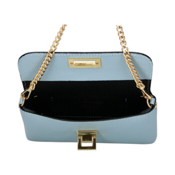 Dámska kožená crossbody kabelka svetlo modrá - Delami Vera Pelle Eryka