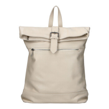 Dámsky kožený plecniak krémový - Delami Vera Pelle Jorge