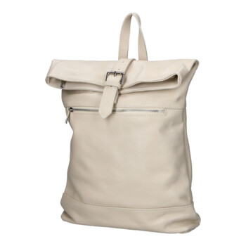 Dámsky kožený plecniak krémový - Delami Vera Pelle Jorge