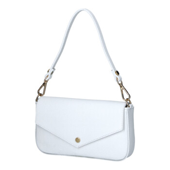 Dámska kožená kabelka na rameno biela - Delami Vera Pelle Aksely