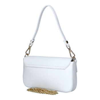 Dámska kožená kabelka na rameno biela - Delami Vera Pelle Aksely
