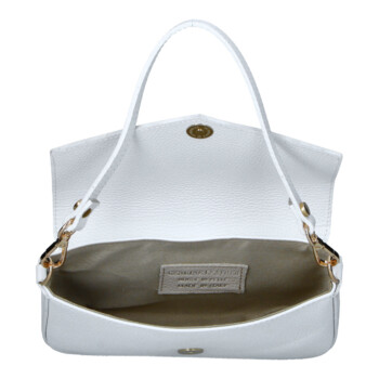 Dámska kožená kabelka na rameno biela - Delami Vera Pelle Aksely