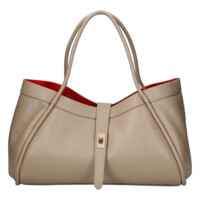 Dámska kožená kabelka do ruky béžová - Delami Vera Pelle Sabel
