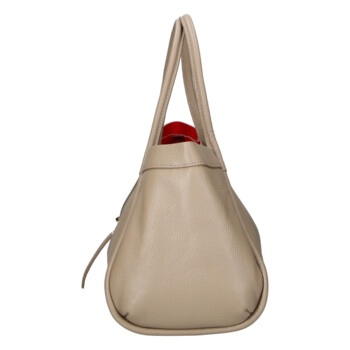 Dámska kožená kabelka do ruky béžová - Delami Vera Pelle Sabel