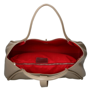 Dámska kožená kabelka do ruky béžová - Delami Vera Pelle Sabel