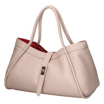 Dámska kožená kabelka do ruky ružová - Delami Vera Pelle Sabel