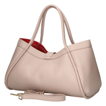 Dámska kožená kabelka do ruky ružová - Delami Vera Pelle Sabel