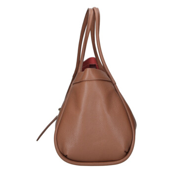 Dámska kožená kabelka do ruky hnedá - Delami Vera Pelle Sabel