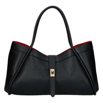 Dámska kožená kabelka do ruky čierna - Delami Vera Pelle Sabel