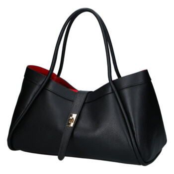 Dámska kožená kabelka do ruky čierna - Delami Vera Pelle Sabel