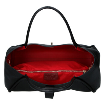 Dámska kožená kabelka do ruky čierna - Delami Vera Pelle Sabel