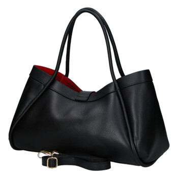 Dámska kožená kabelka do ruky čierna - Delami Vera Pelle Sabel