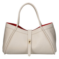 Dámska kožená kabelka do ruky krémová - Delami Vera Pelle Sabel