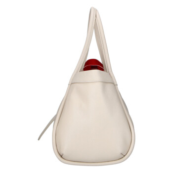 Dámska kožená kabelka do ruky krémová - Delami Vera Pelle Sabel