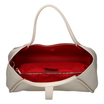 Dámska kožená kabelka do ruky krémová - Delami Vera Pelle Sabel