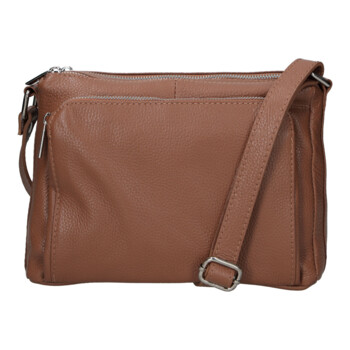Dámska kožená crossbody kabelka hnedá - Delami Vera Pelle Bandit