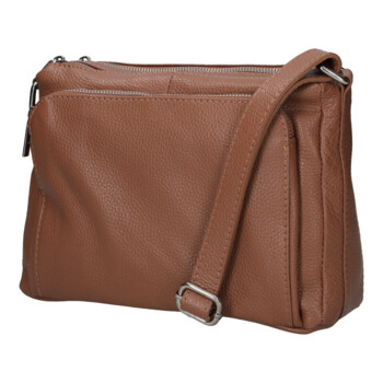 Dámska kožená crossbody kabelka hnedá - Delami Vera Pelle Bandit