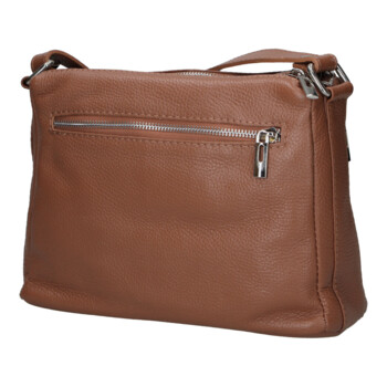 Dámska kožená crossbody kabelka hnedá - Delami Vera Pelle Bandit