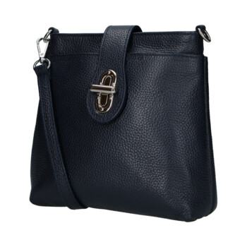 Dámska kožená crossbody kabelka tmavo modrá - Delami Vera Pelle Rikkita