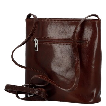 Dámska kožená crossbody kabelka hnedá - Delami Vera Pelle Nemia