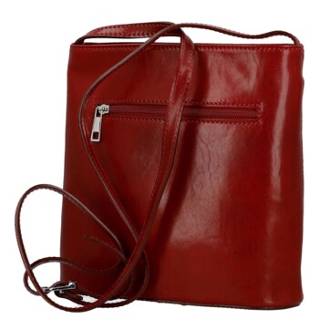 Dámska kožená crossbody kabelka červená - Delami Vera Pelle Nemia