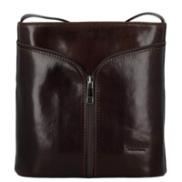 Dámska kožená crossbody kabelka tmavo hnedá - Delami Vera Pelle Nemia