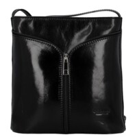 Dámska kožená crossbody kabelka čierna - Delami Vera Pelle Nemia