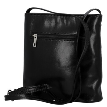 Dámska kožená crossbody kabelka čierna - Delami Vera Pelle Nemia