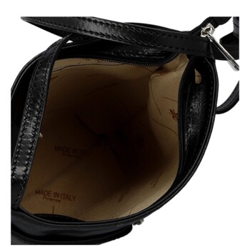 Dámska kožená crossbody kabelka čierna - Delami Vera Pelle Nemia