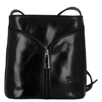 Dámska kožená crossbody kabelka čierna - Delami Vera Pelle Orsolya 