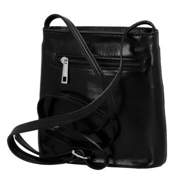 Dámska kožená crossbody kabelka čierna - Delami Vera Pelle Orsolya 