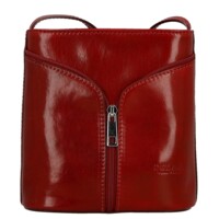 Dámska kožená crossbody kabelka červená - Delami Vera Pelle Orsolya 