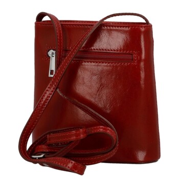 Dámska kožená crossbody kabelka červená - Delami Vera Pelle Orsolya 