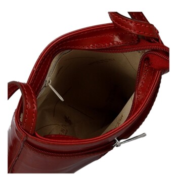 Dámska kožená crossbody kabelka červená - Delami Vera Pelle Orsolya 