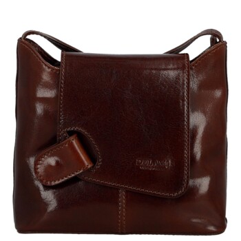 Dámska kožená crossbody kabelka hnedá - Delami Vera Pelle Belisa