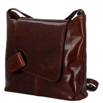 Dámska kožená crossbody kabelka hnedá - Delami Vera Pelle Belisa