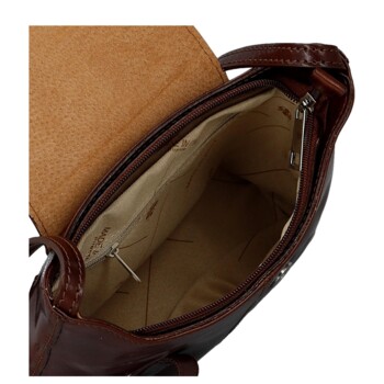 Dámska kožená crossbody kabelka hnedá - Delami Vera Pelle Belisa