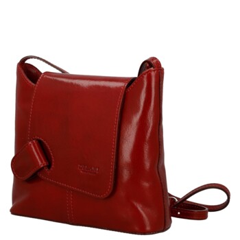 Dámska kožená crossbody kabelka červená - Delami Vera Pelle Belisa